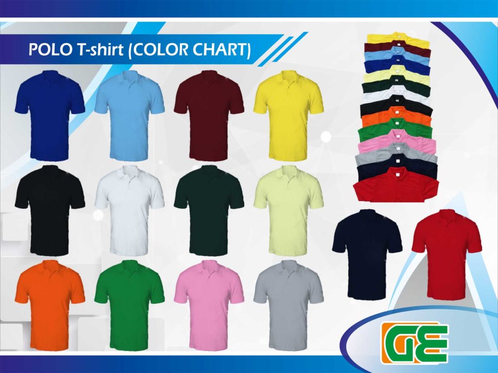 Polo Tshirt Colour Chart