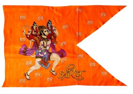 HANUMANJI RAMLAXMAN SATIN FLAG